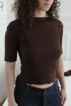 BASERANGE Ruffled Ribbed Cotton T-shirt BAS-TTO3-RB-SP24-TACTILE TTO3-RB-000